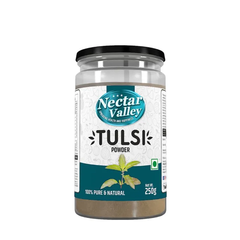 Nectar Valley Tulsi Leaf Powder 100% Pure Organically Processed Fine Quality Basil Leaf Powder