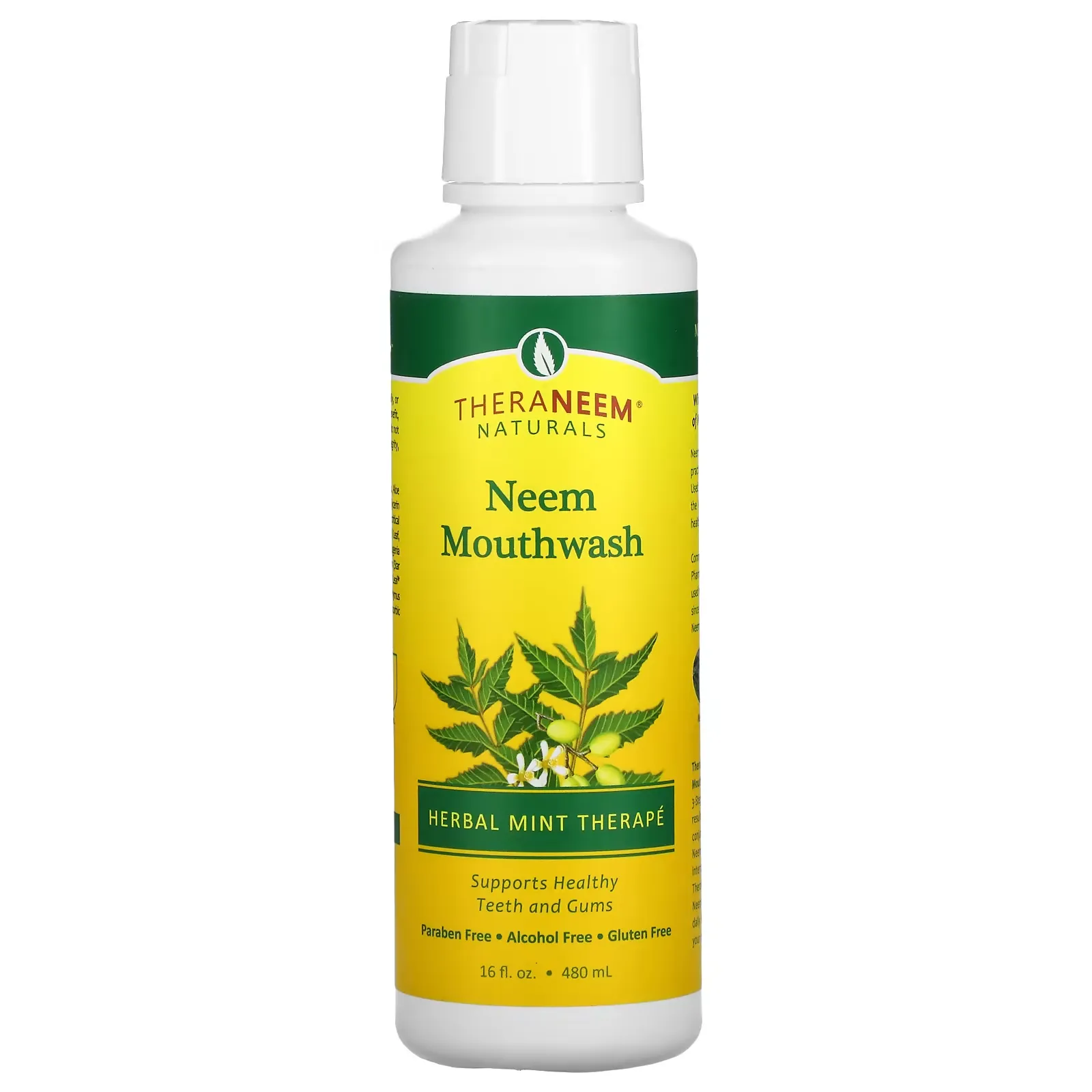 TheraNeem Naturals, Neem Mouthwash, Herbal Mint Therape, 16 fl oz (480 ml)