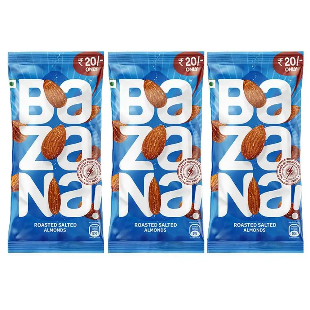 Bazana Roasted Salted Snack,  Almonds  3 Piece(s)/Pack