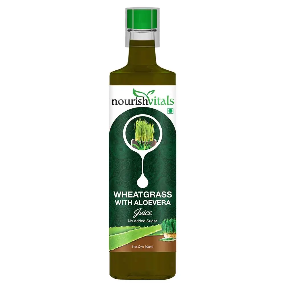 NourishVitals WheatGrass & Aloevera Juice,  Unflavoured  0.5 L