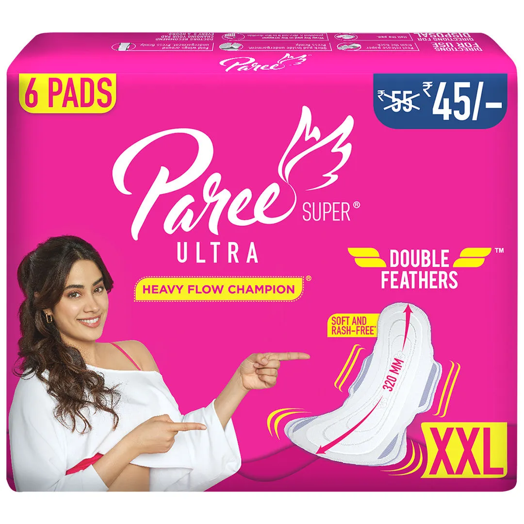 Paree Sanitary Pad Super Soft Ultra Xxl (tri-fold) - Pack Of 6