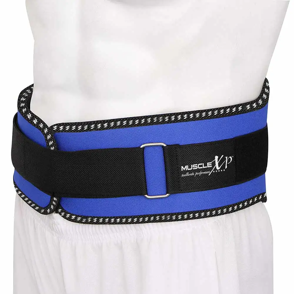 MuscleXP Weight Lifting Gym Belt,  Blue  Small