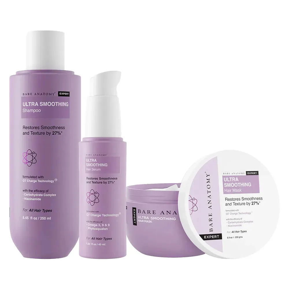 Bare Anatomy Expert Ultra Smoothing Hair Serum, Mask & Shampoo Combo