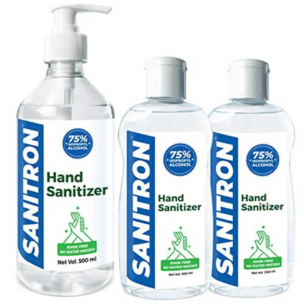 Sanitron Hand Sanitizer,  75% IPA  3 Piece(s)/Pack  Pump Bottle (500ml) + Refill Bottles (200 ml x 2)