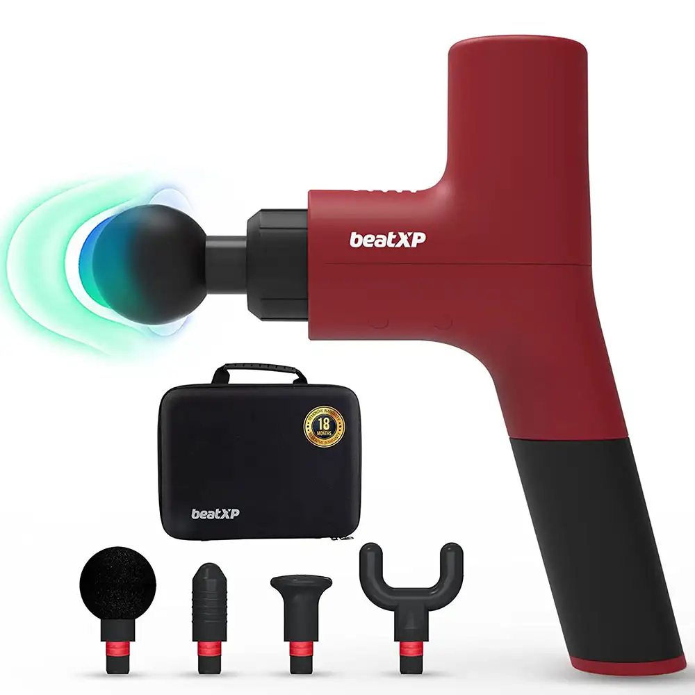 beatXP Bolt Prime Deep Tissue Massager Gun,  Crimson Red