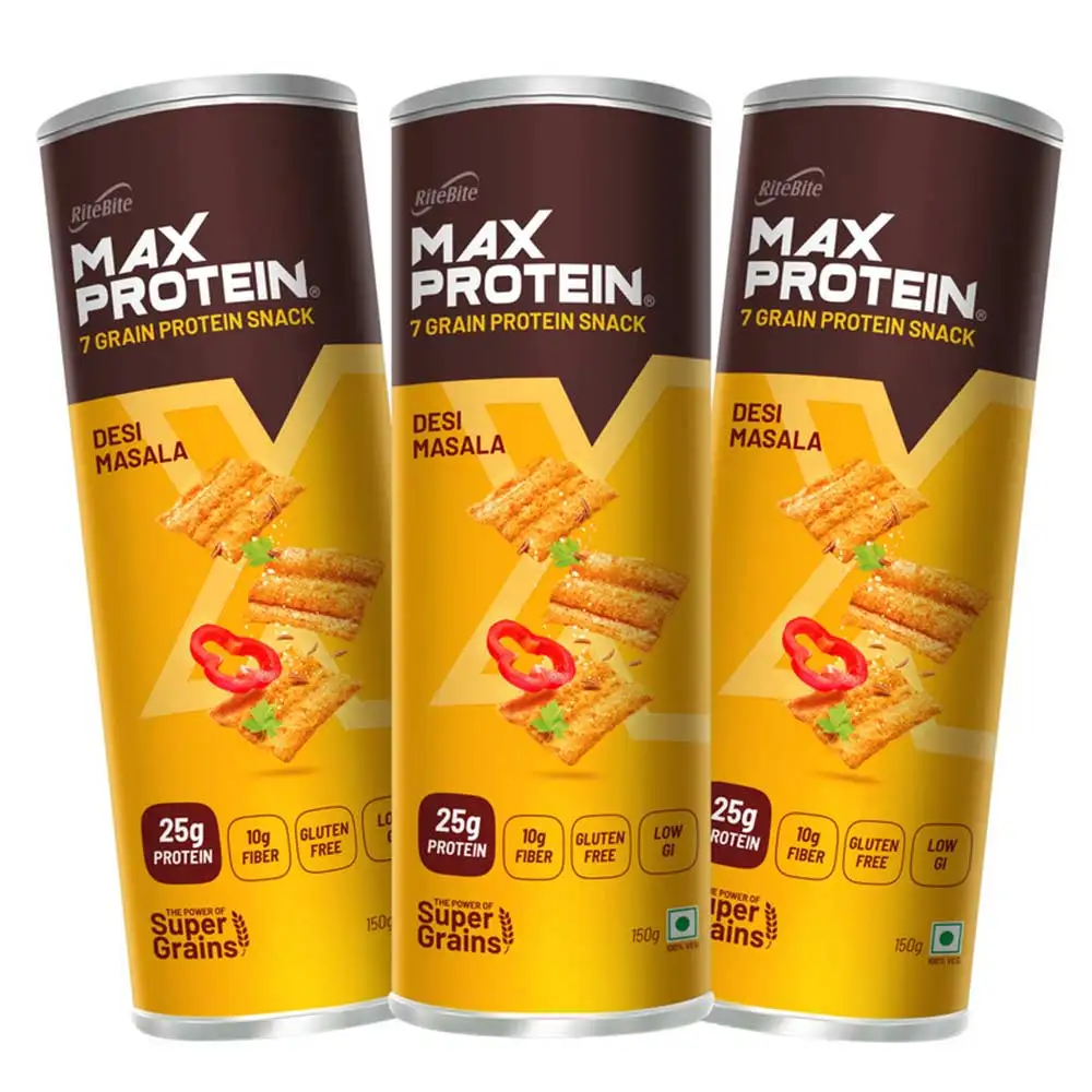 RiteBite Max Protein Chips,  150 g  Desi Masala (Pack of 3)