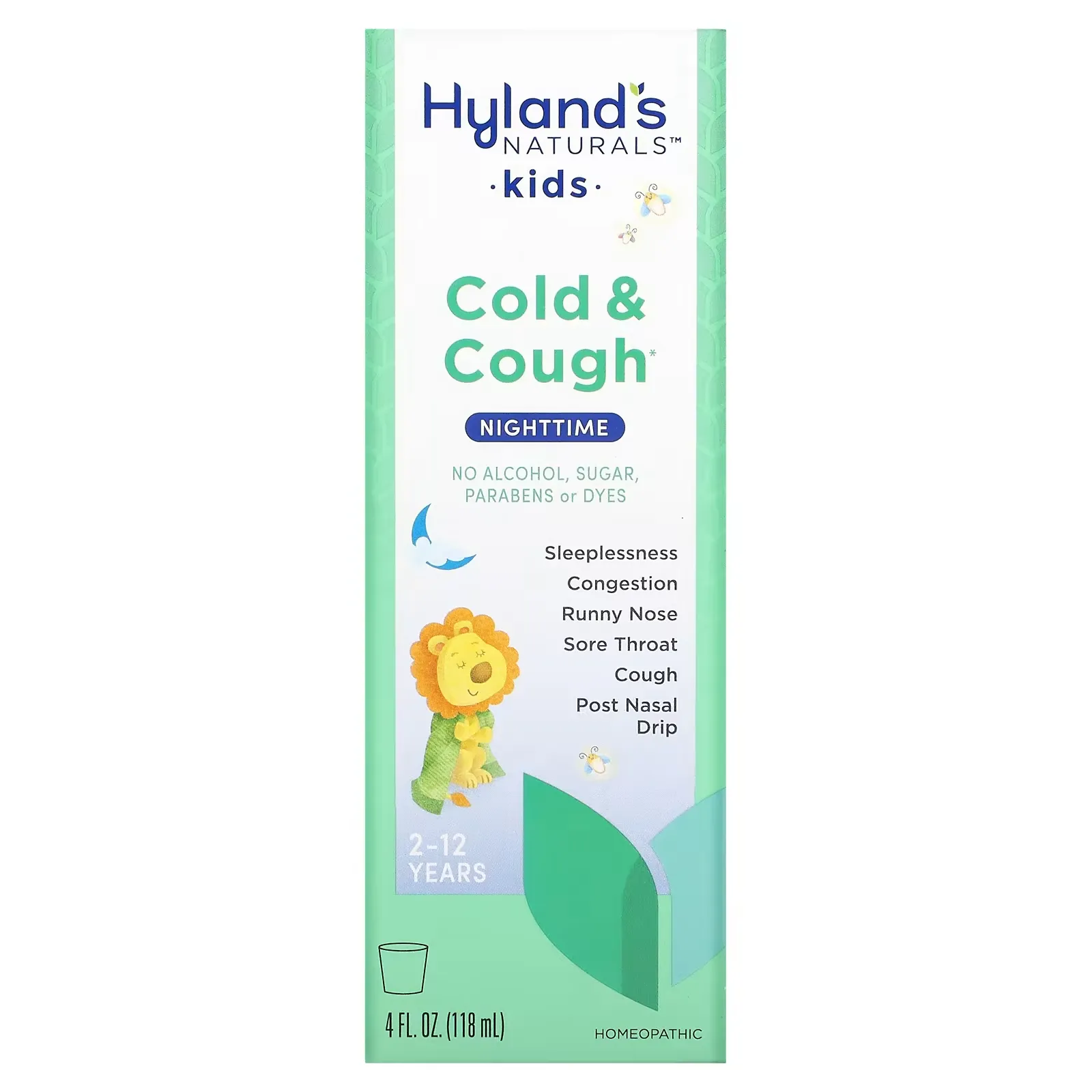 Kids, Cold & Cough, Nighttime, Ages 2-12, Unflavored, 4 fl oz (118 ml)