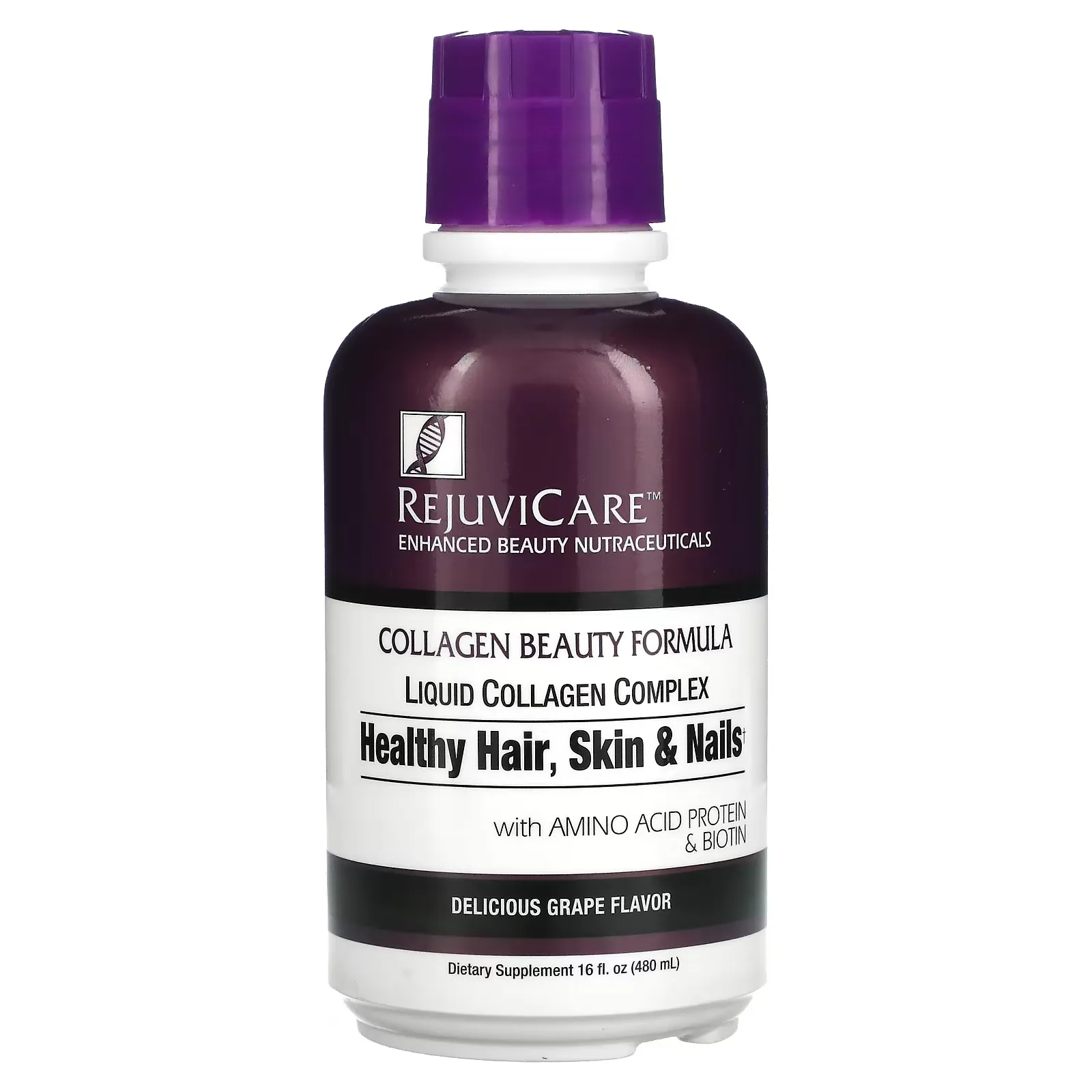 Collagen Beauty Formula, Liquid Collagen Complex, Healthy Hair, Skin & Nails, Grape, 16 fl oz (480 ml)