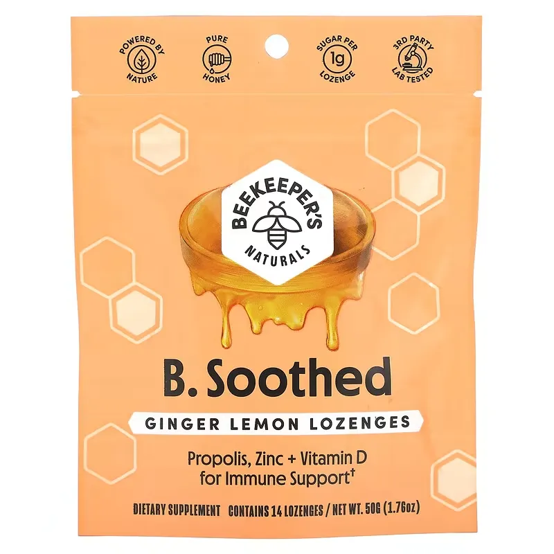 B.Soothed, Ginger Lemon Lozenges, 14 Lozenges