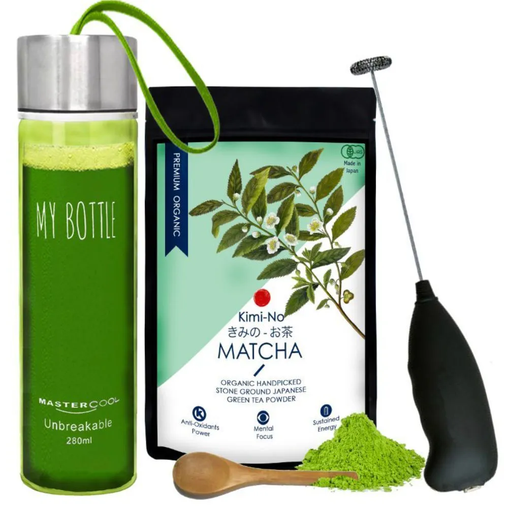 KimiNo Japanese Organic Matcha Green Tea Powder Combo Kit With Free Recipe Ebook