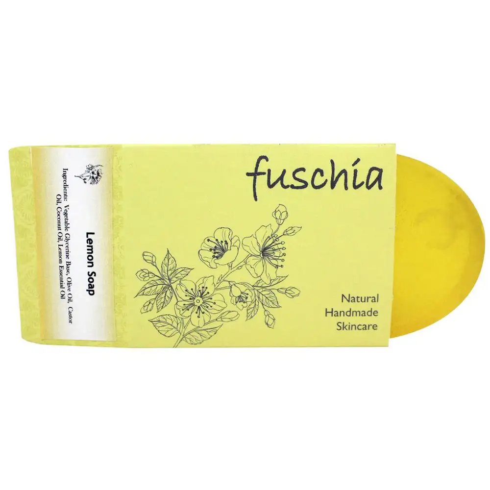 Fuschia Lemon Natural Handmade Glycerine Soap,  100 g  for All Skin Types