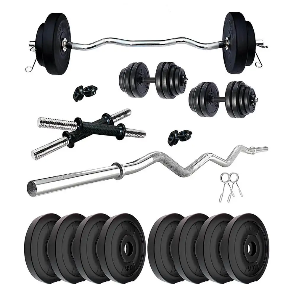 HUSTLE FITNESS PVC 40 Kg Home Gym Set 2