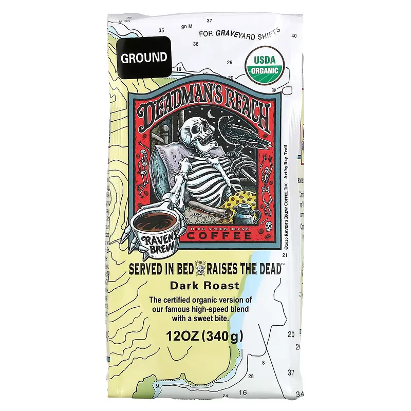 Organic Deadman's Reach Coffee, Ground, Dark Roast, 12 oz ( 340 g)