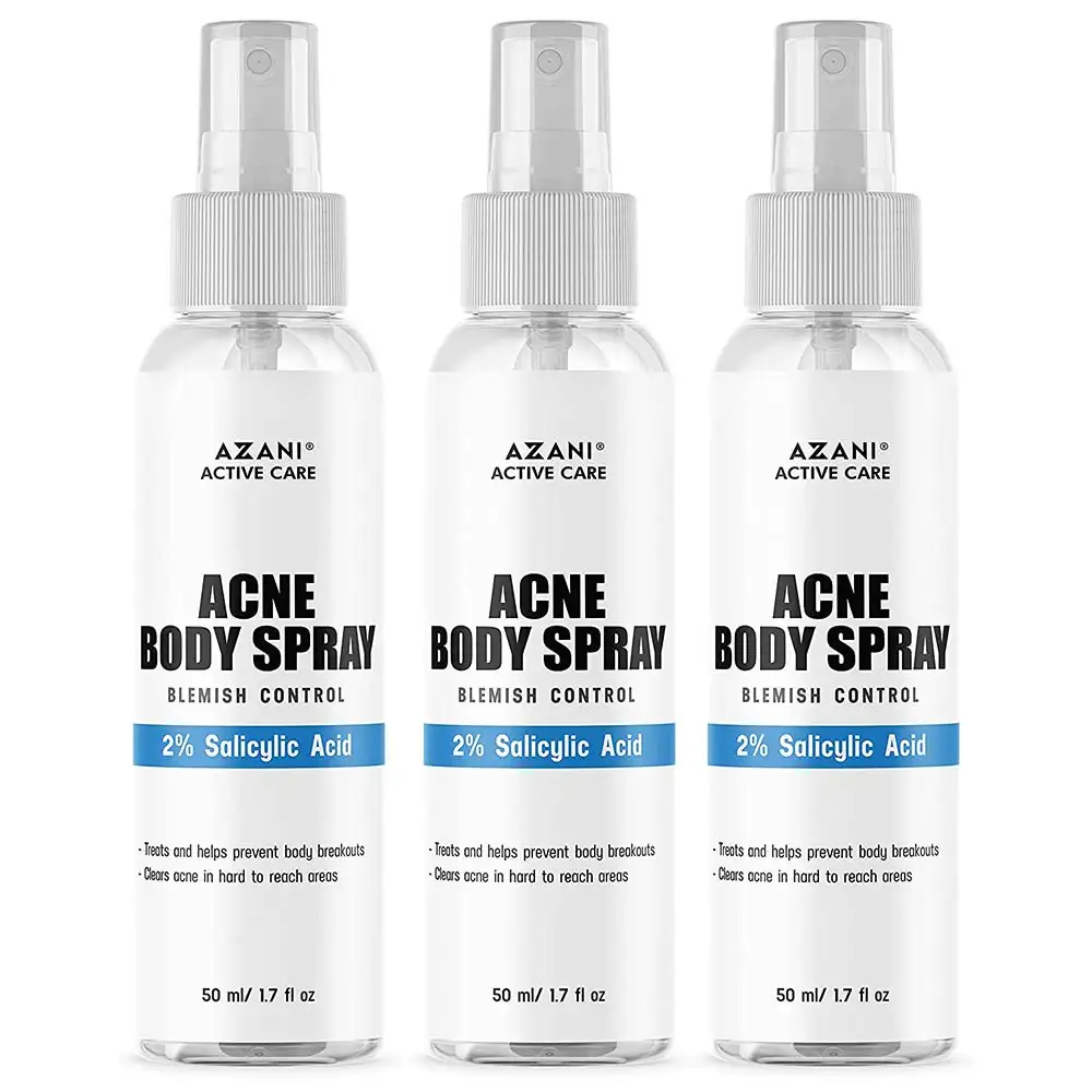 Azani Active Care Acne Body Spray,  50 ml  with 2% Salicylic Acid (Pack of 3)