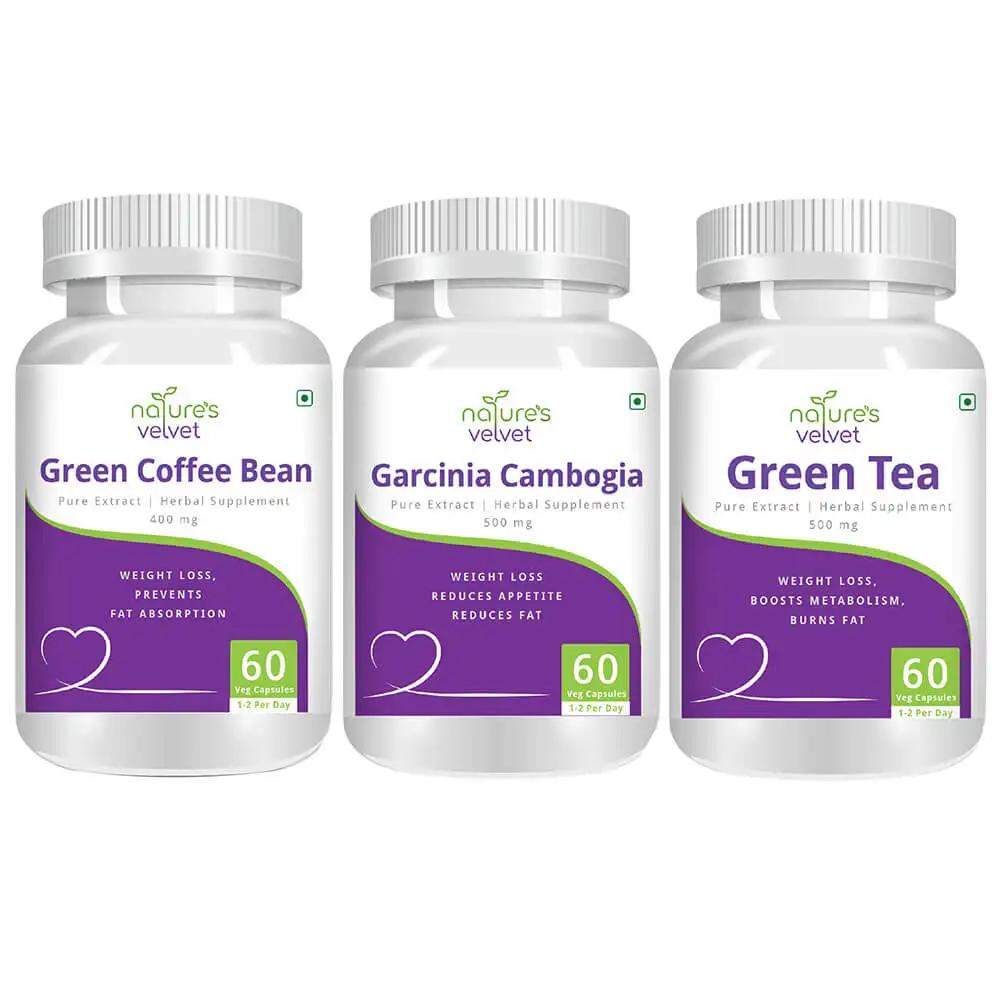 Natures Velvet Pure Extract Garcinia Cambogia+ Green Coffee Bean + Green Tea,  180 veggie capsule(s)  Unflavoured