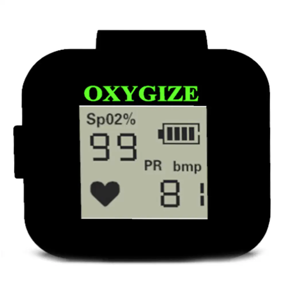 Oxygize Ring Pulse Oximeter with Blutooth and Water Resistent,  Black