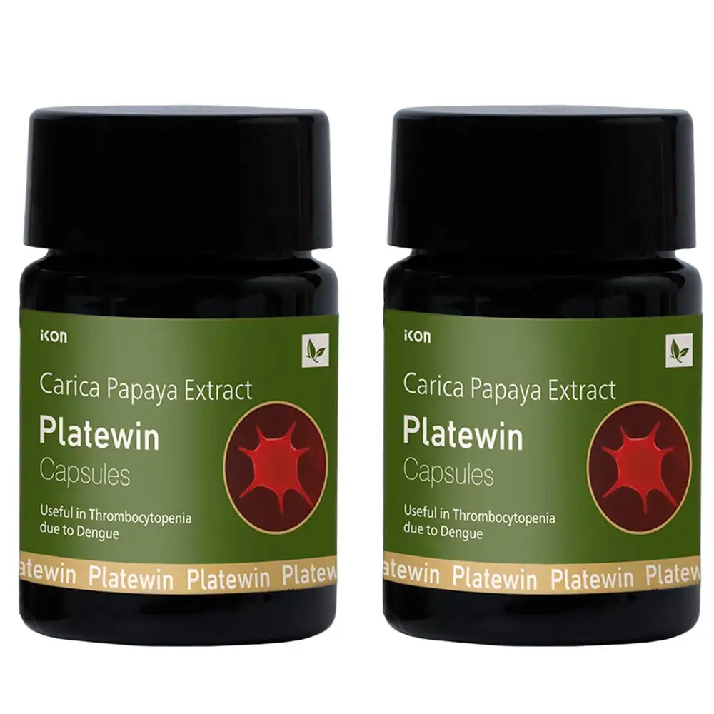 Platewin Carica Papaya Extract (Pack of 2),  10 capsules