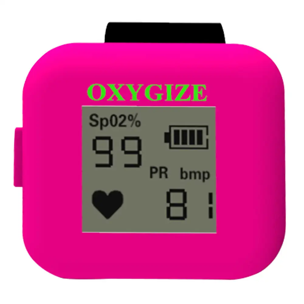 Oxygize Ring Pulse Oximeter with Blutooth and Water Resistent,  Pink