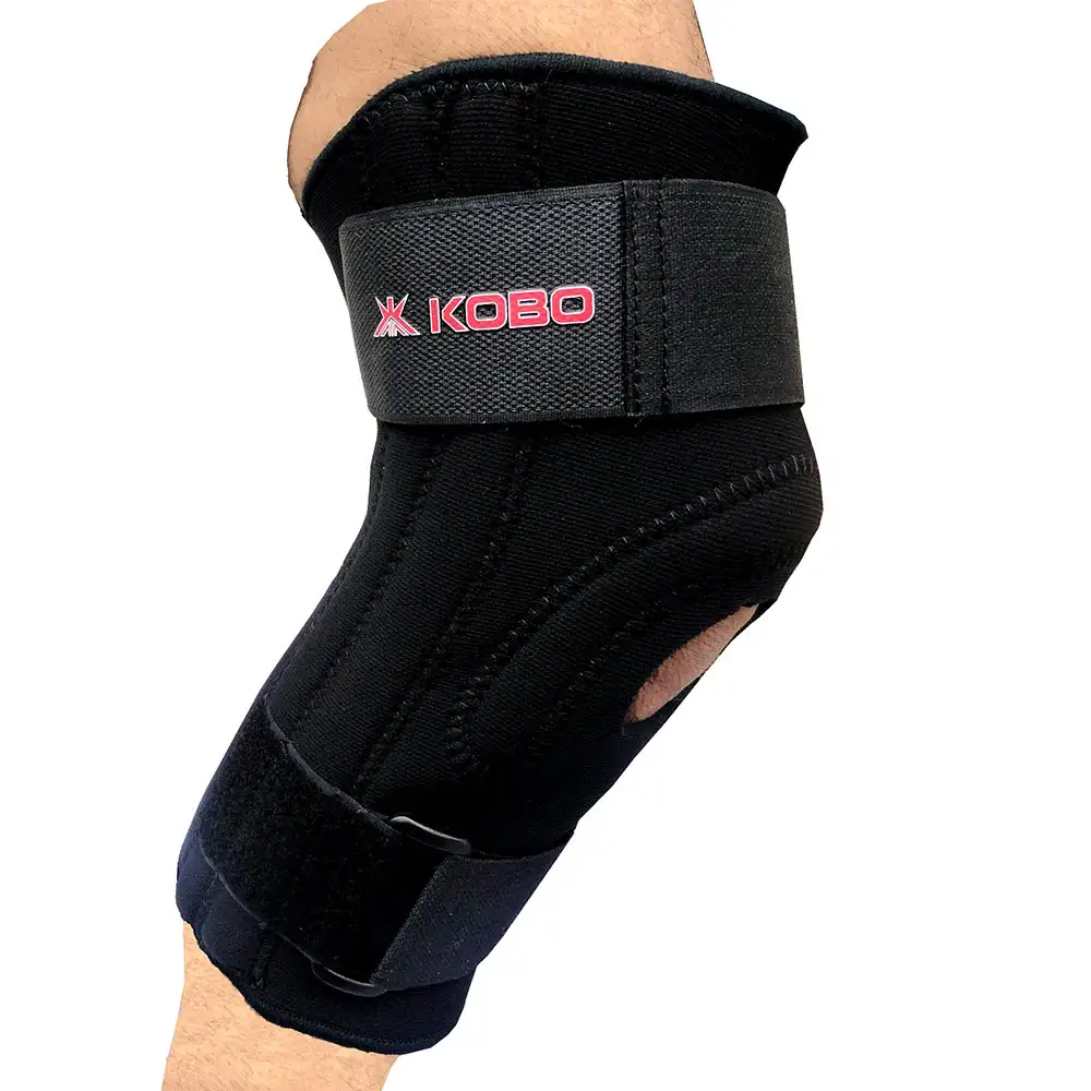 KOBO Neoprene Hinged Knee Support (3625),  Black  Large