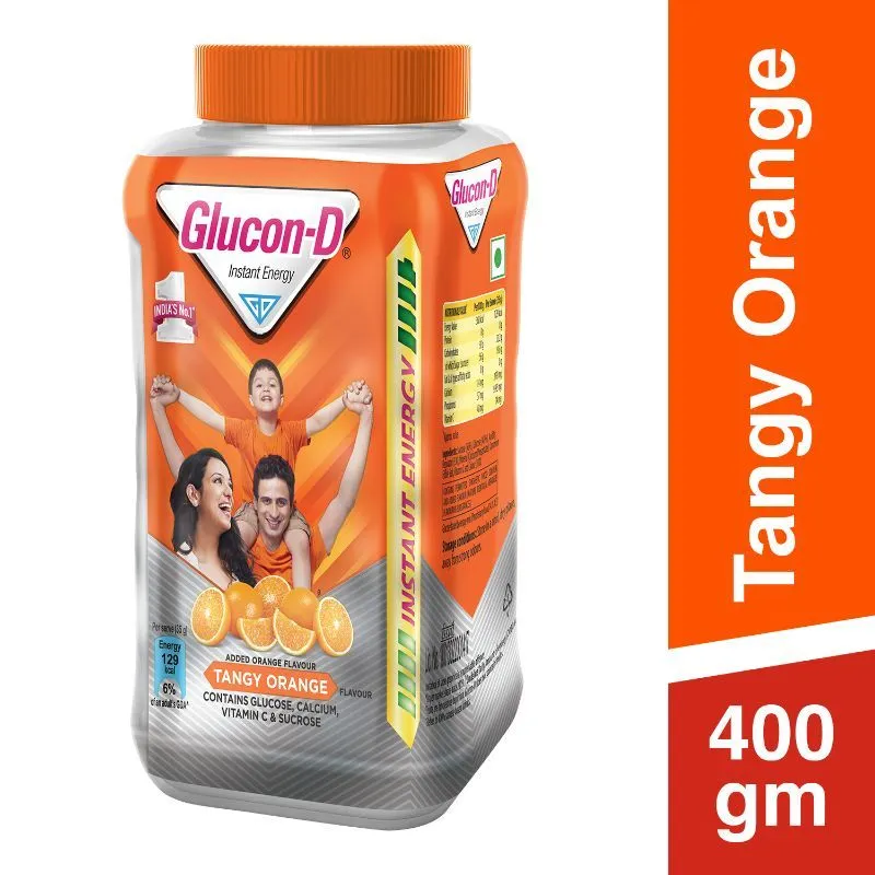 Glucon D Instant Energy Health Drink Tangy Orange - Jar