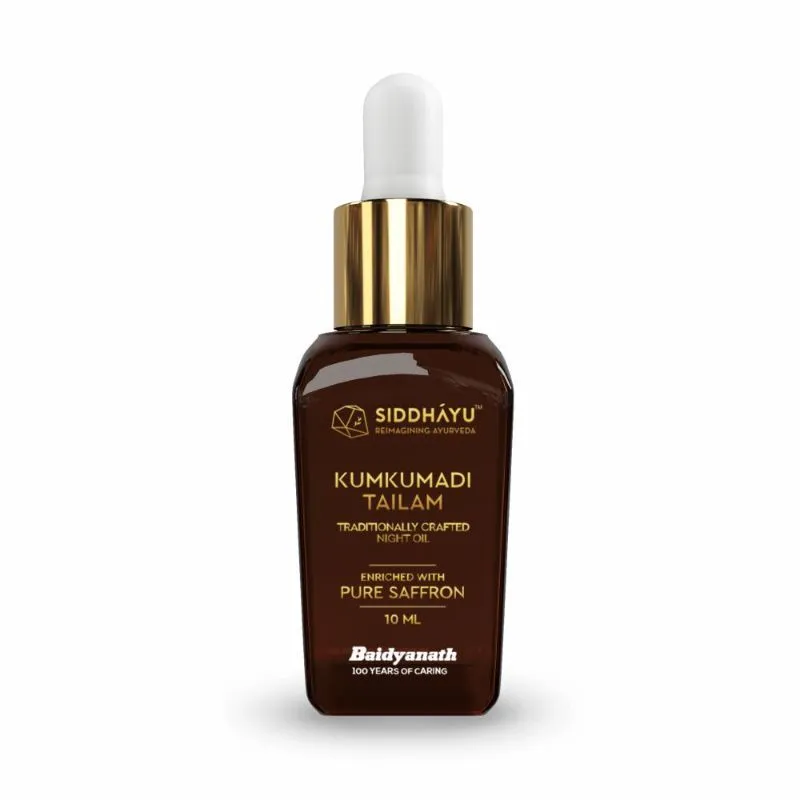 Siddhayu Kumkumadi Tailam Midnight Face Oil - Premium Kashmiri Saffron - Reduce wrinkles