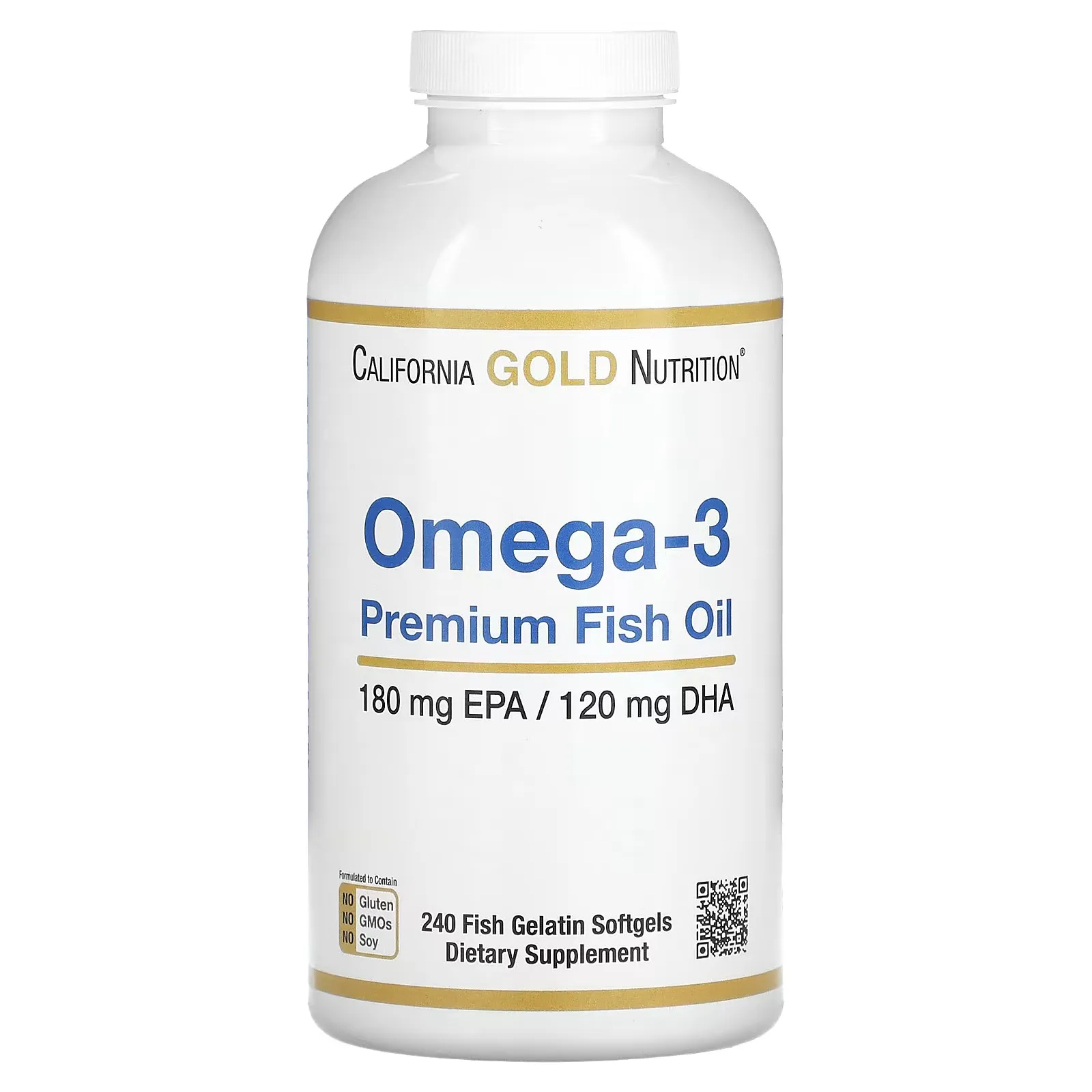 Omega-3 Premium Fish Oil, 240 Fish Gelatin Softgels