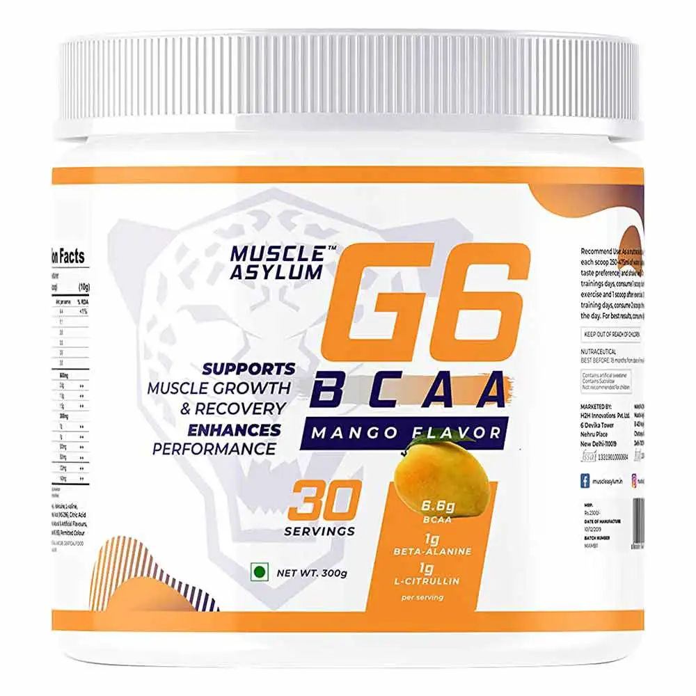 Muscle Asylum G6 BCAA,  0.66 lb  30 Servings  Mango