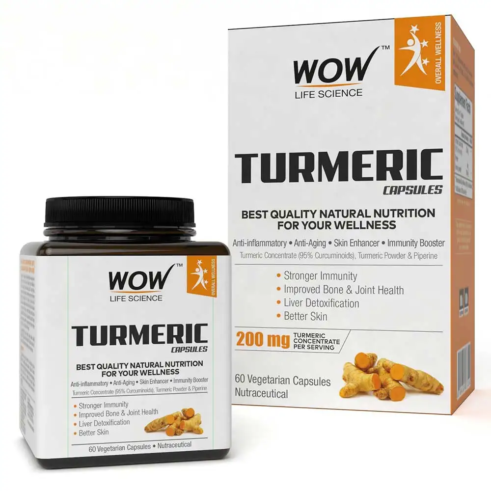 Wow Life Science Turmeric,  60 veggie capsule(s)