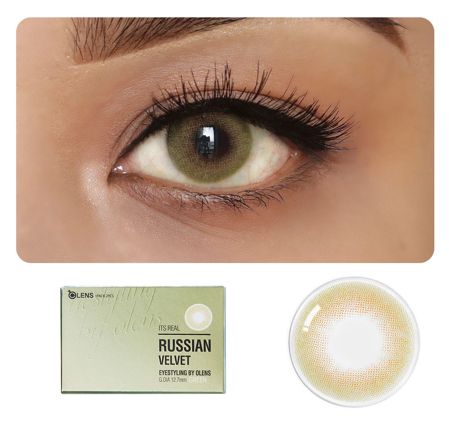 O-Lens Russian Velvet Monthly Coloured Contact Lenses - Green (0.00)