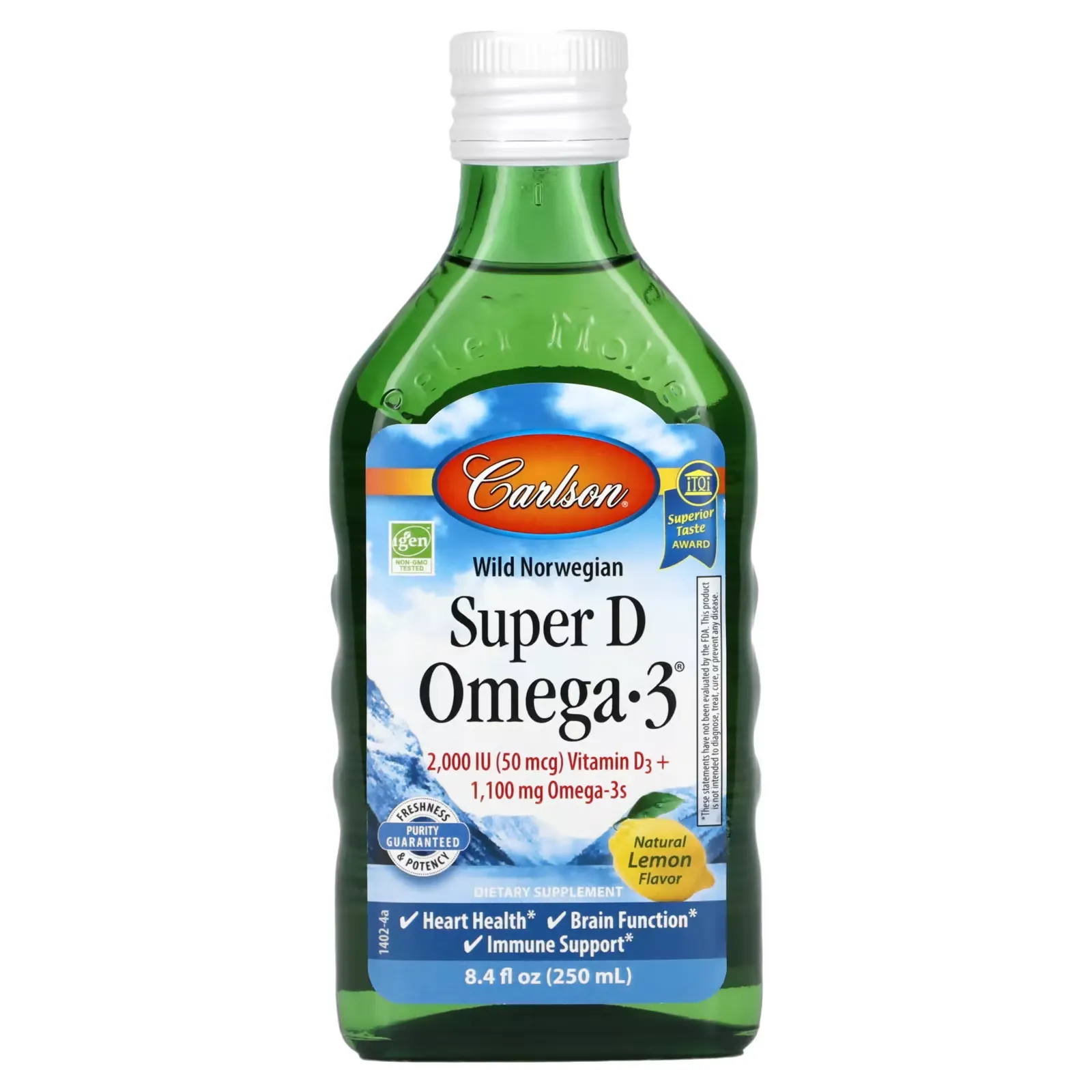 Wild Norwegian, Super D Omega-3, Natural Lemon , 8.4 fl oz (250 ml)