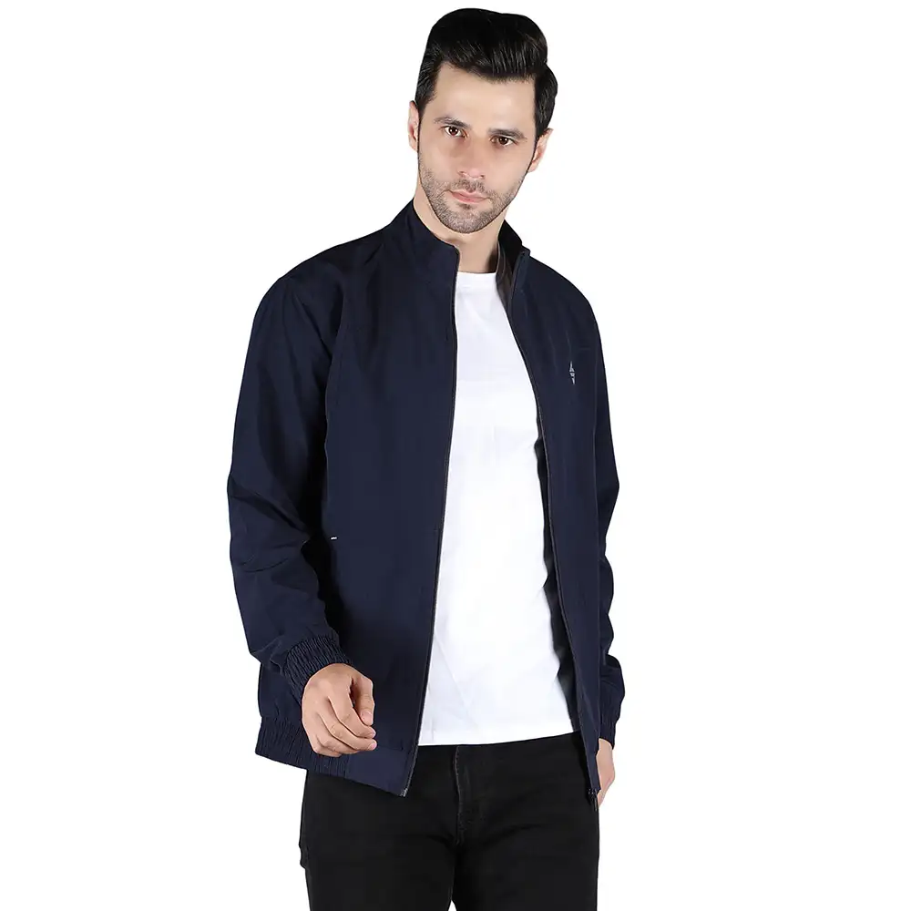 John Ally Winter Gym Jacket for Men,  Navy Blue  XL