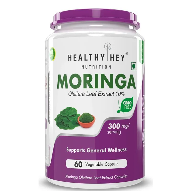 HealthyHey Moringa Extract 10:1 - Olifeira Leaf - Miracle Tree - Veg Capsules