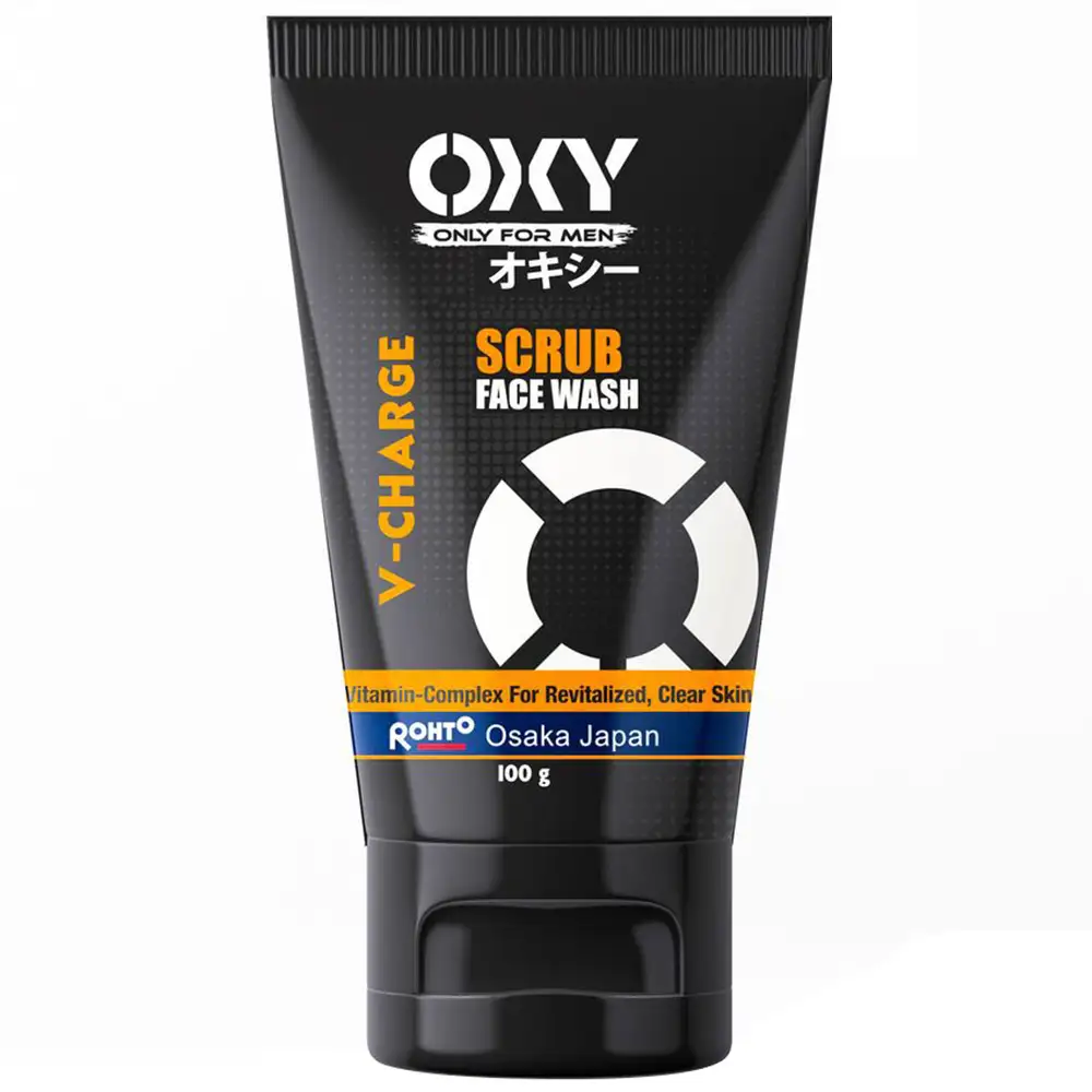 Oxy V-Charge Scrub Face Wash for Men,  100 g  for All Skin Types