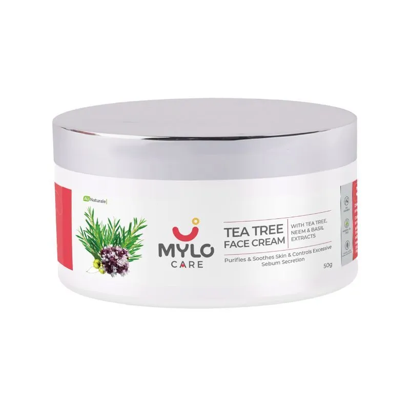 Mylo Care Tea Tree Face Cream 50g With Tea Tree, Neem & Basil Extracts