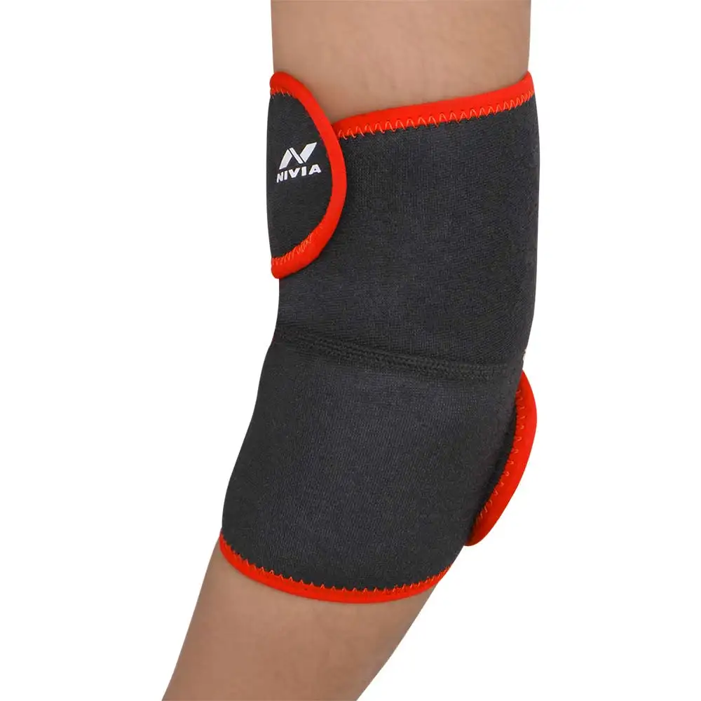 Nivia Orthopedic Elbow Support Open Adjustable,  Red-Black  Large