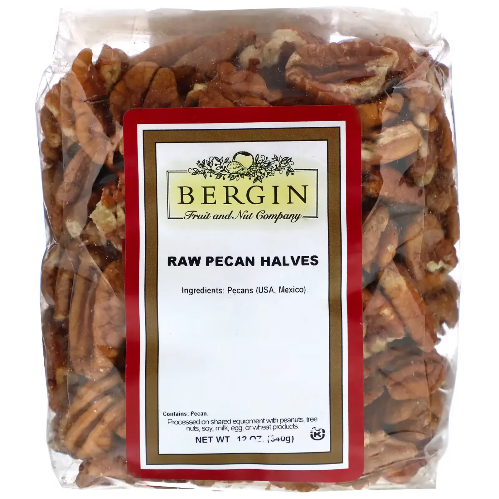 Raw Pecan Halves, 12 oz (340 g)