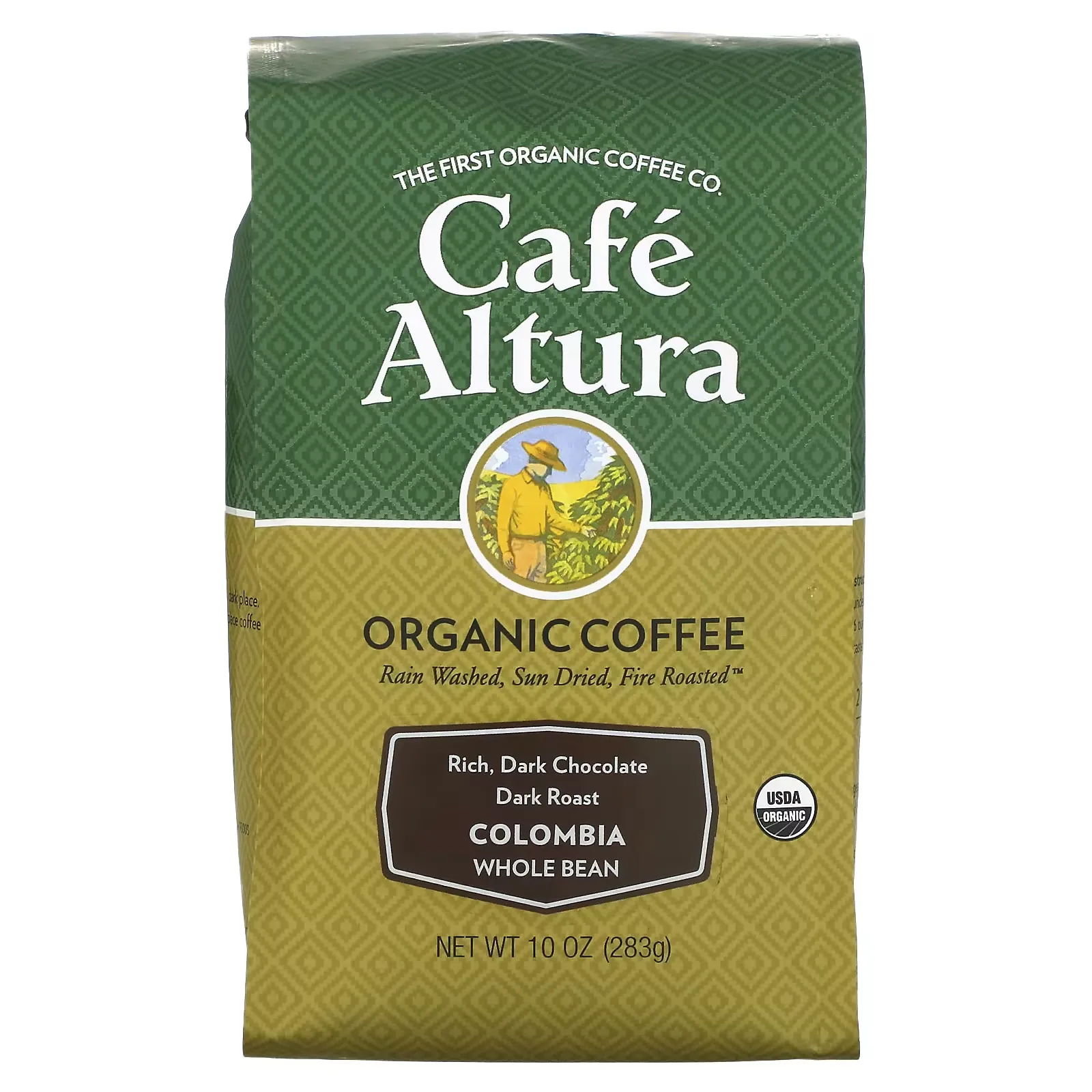 Organic Coffee, Colombia, Whole Bean, Dark Roast, 10 oz (283 g)