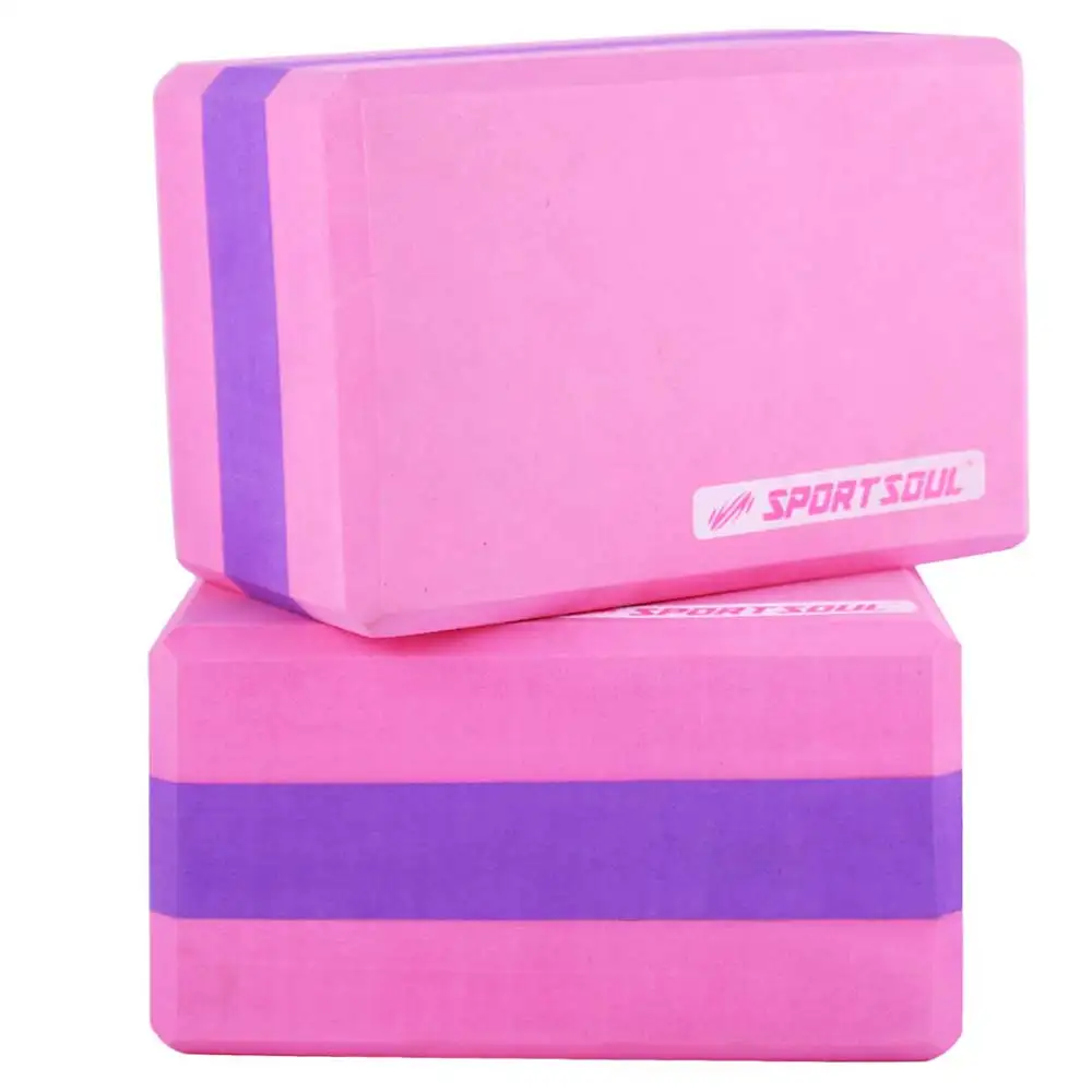 SportSoul Dual Colour Yoga Block,  Purple & Pink (Pack of 2)  22 x 15 x 10 cm