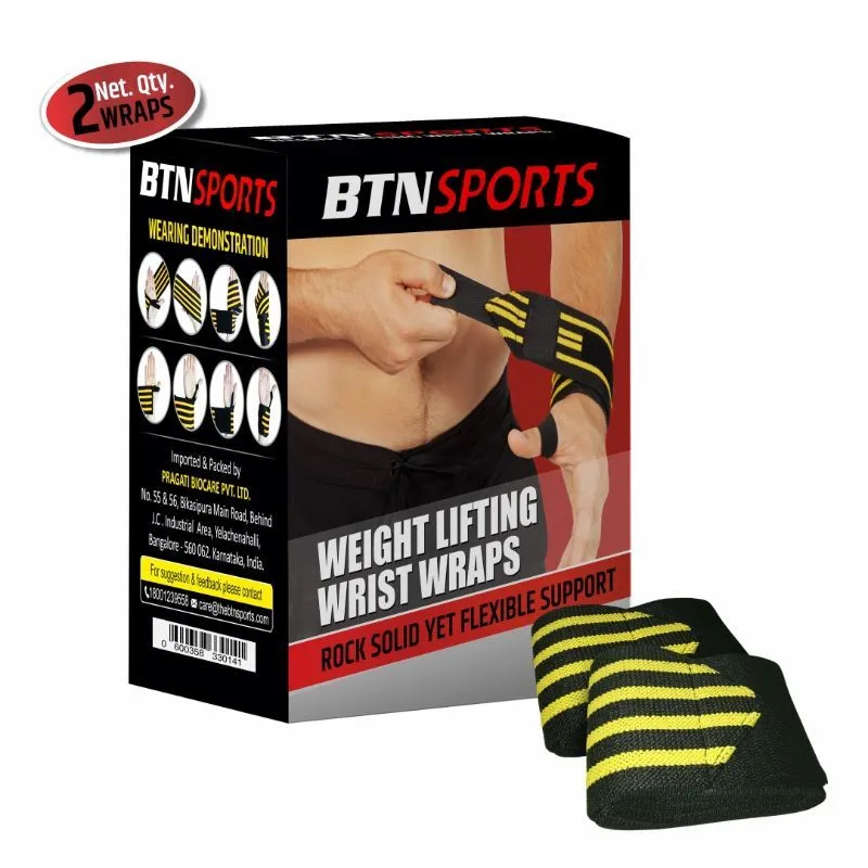 BTN Sports Weight Lifting Wrist Wraps (Wrist Band), Flexible & Hard