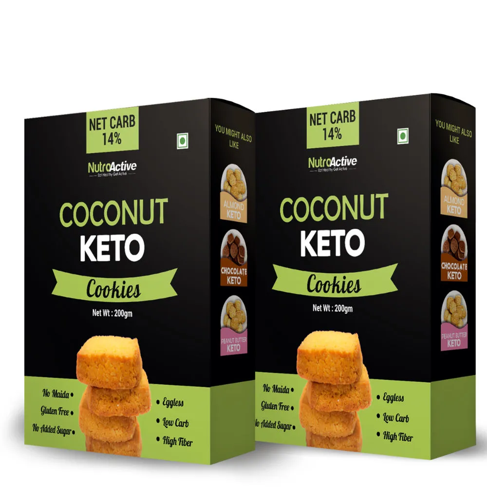 NutroActive Keto Coconut Cookies (Pack of 2)