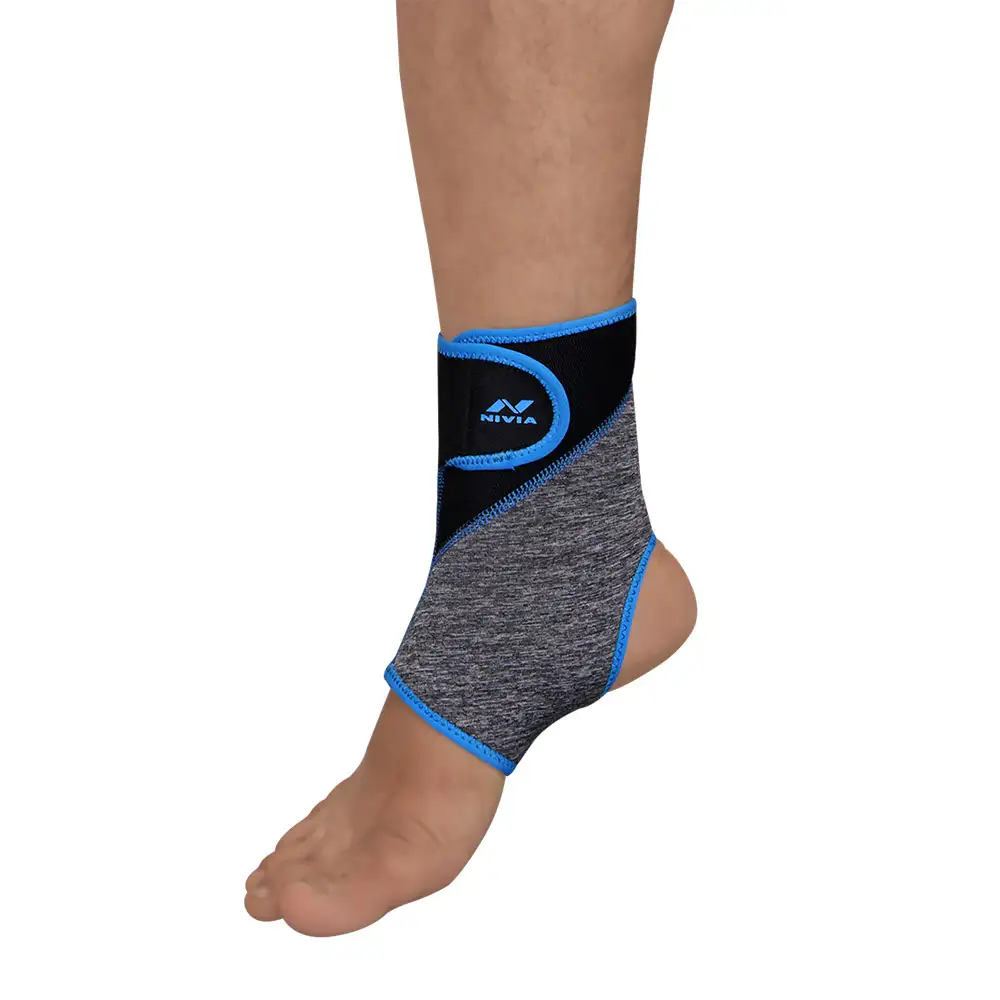 Nivia Orthopedic Ankle Support Velcro Slip-In (MB-13),  Blue-Grey  Medium