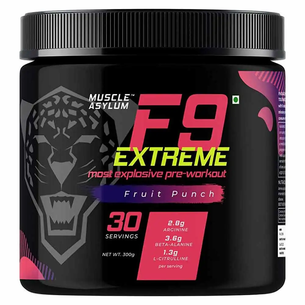 Muscle Asylum F9 Extreme Pre-Workout,  0.66 lb  Fruit Punch