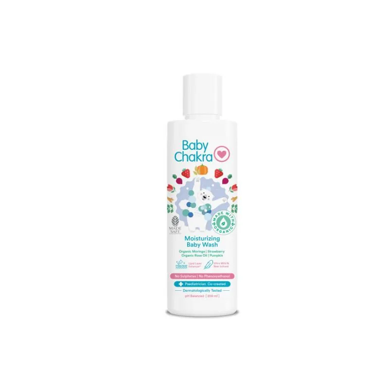 BabyChakra Moisturising Baby Wash | Organic Moringa Oil, Lipid Layer Enhancers, Ph Balanced