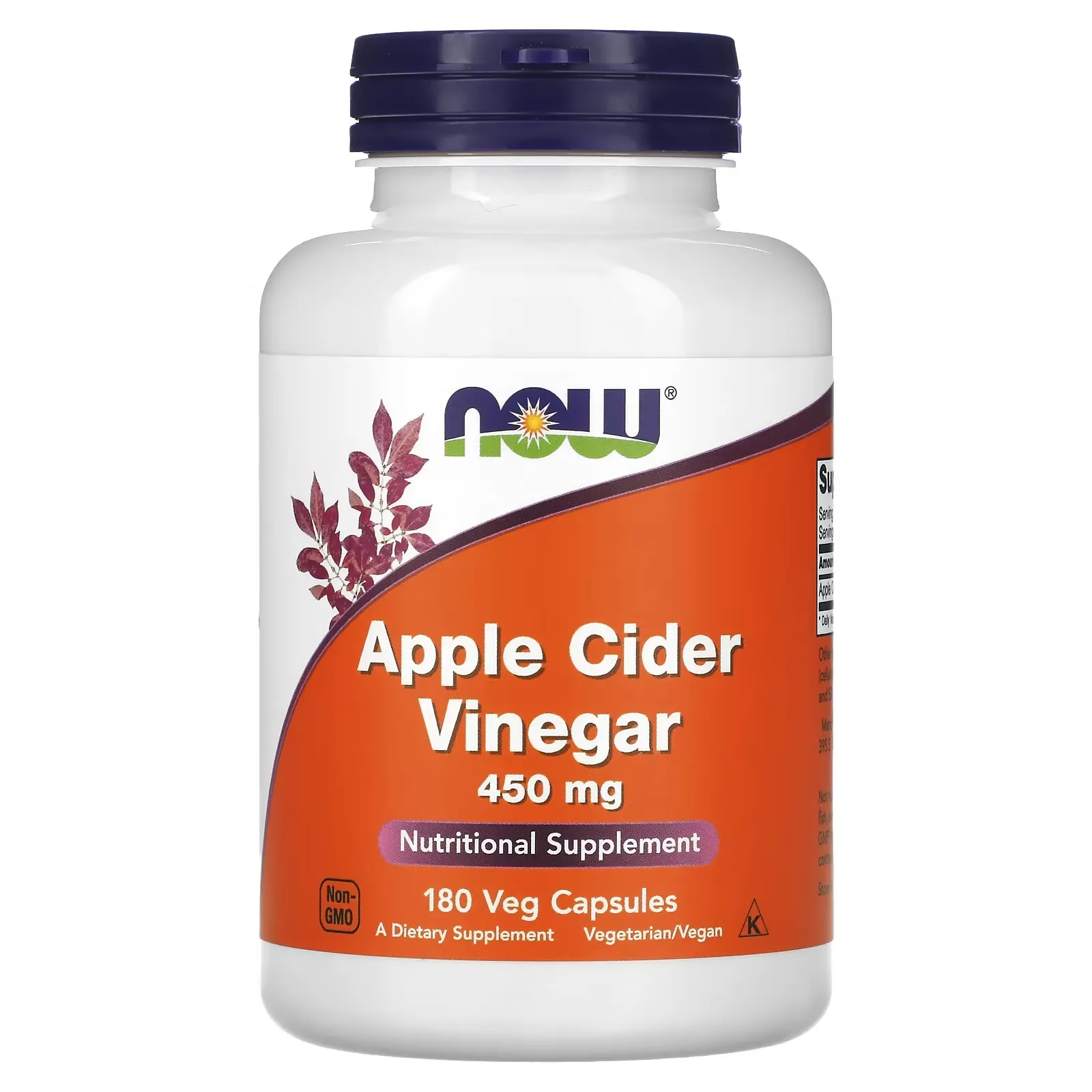 Apple Cider Vinegar, 450 mg, 180 Veg Capsules