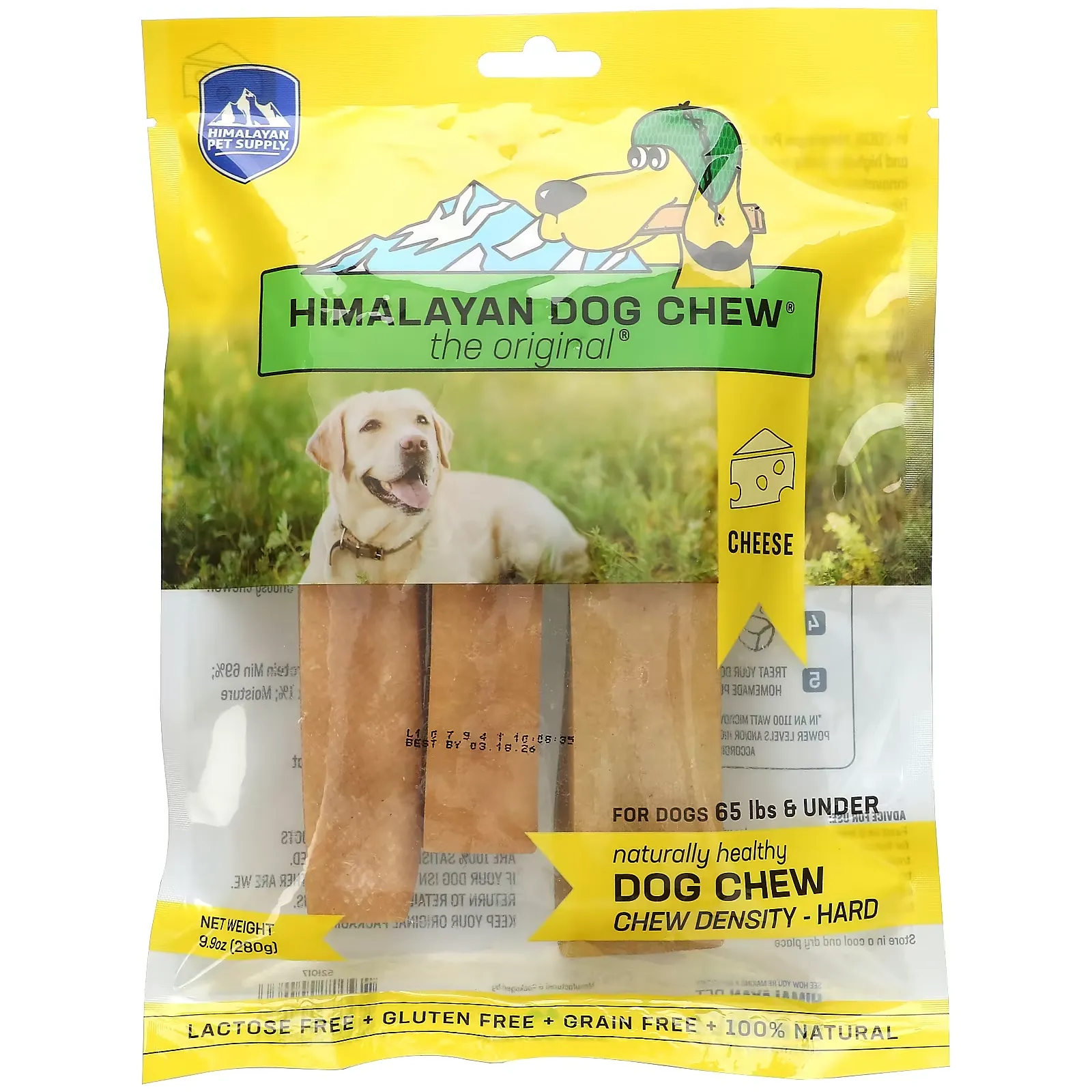 Himalayan Dog Chew, Hard, For Dogs 65 lbs & Under, Cheese, 9.9 oz (280 g)