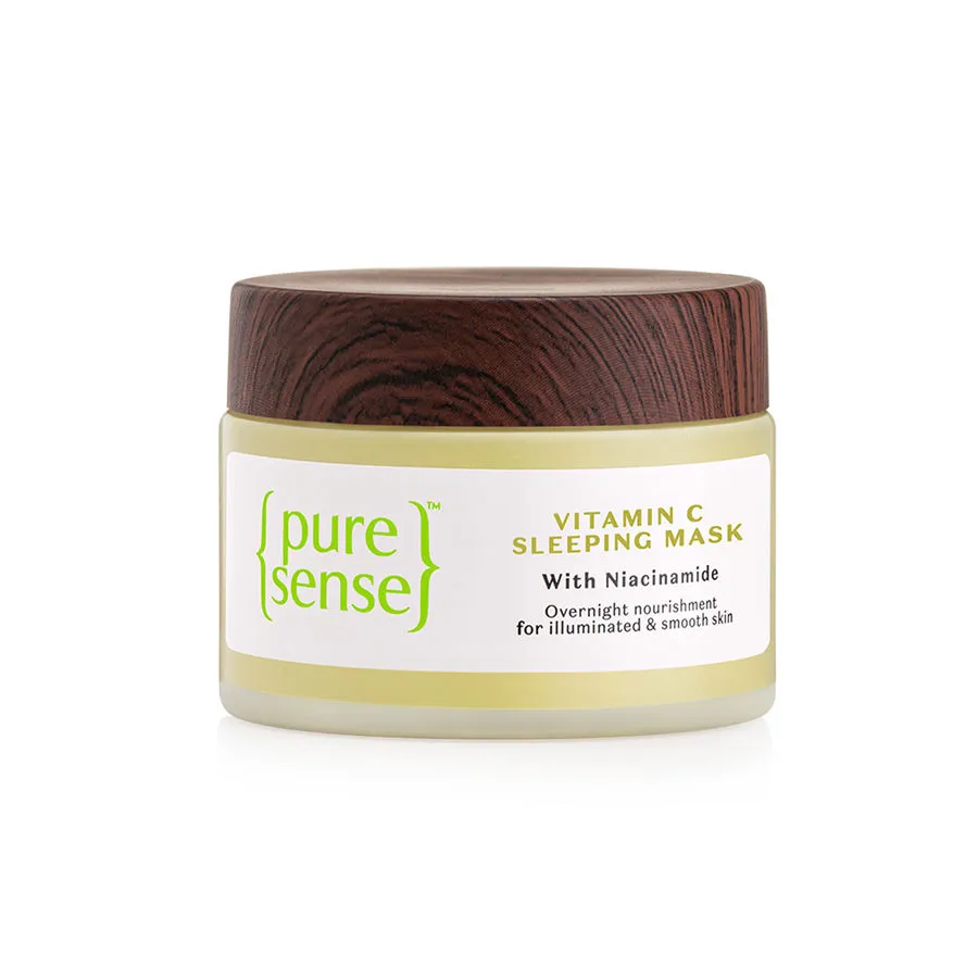 PureSense Vitamin C Sleeping Mask with Niacinamide & Hyaluronic Acid Face Moisturizer for Women