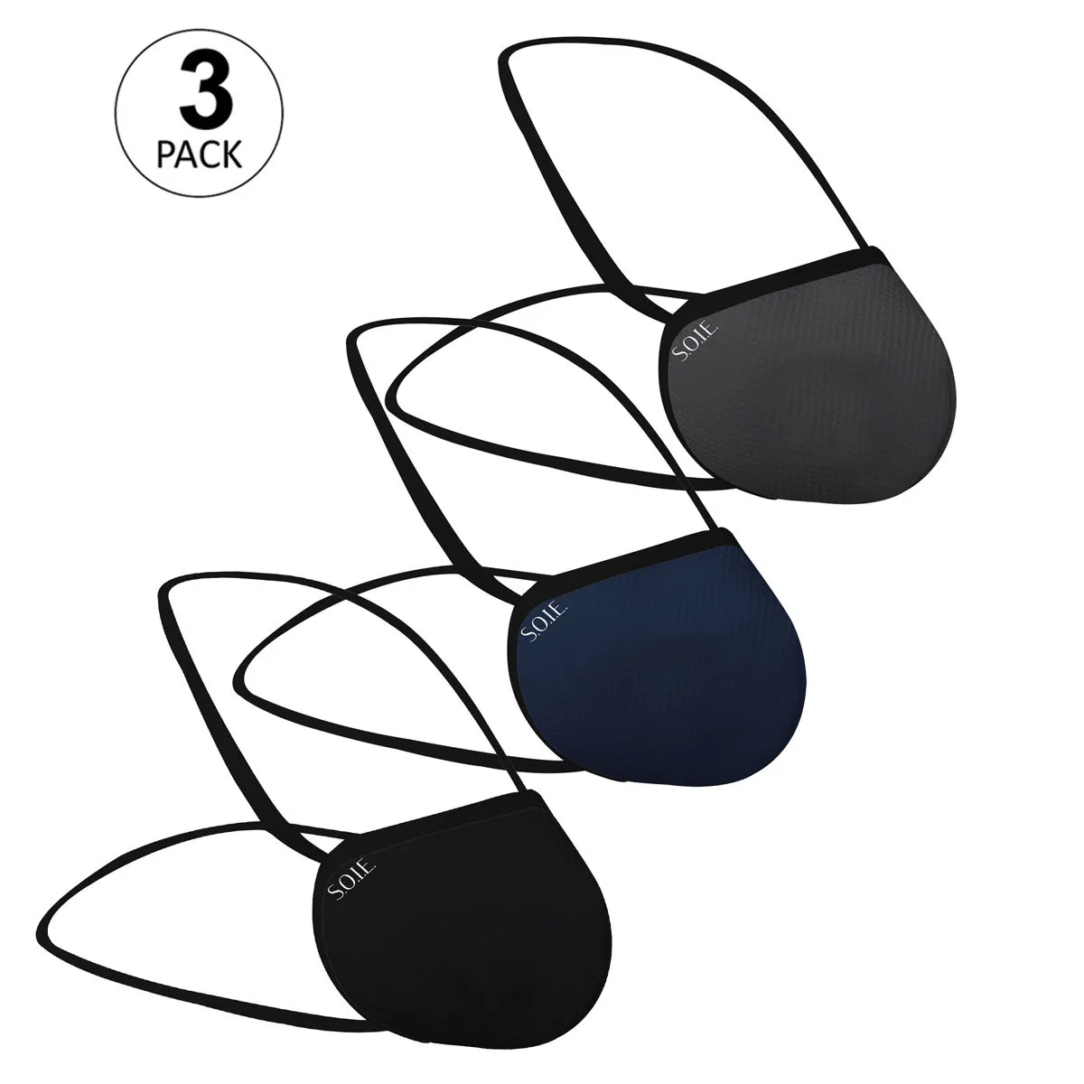 S.O.I.E 8 Layer Reusable Sn 99.9 Protection Head Loops Freedom Mask Pack Of 3 - Multi-Color