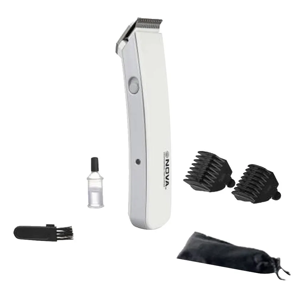 Nova NHT 1046 Rechargeable Cordless , 30 Minutes Runtime Beard Trimmer for Men (White)