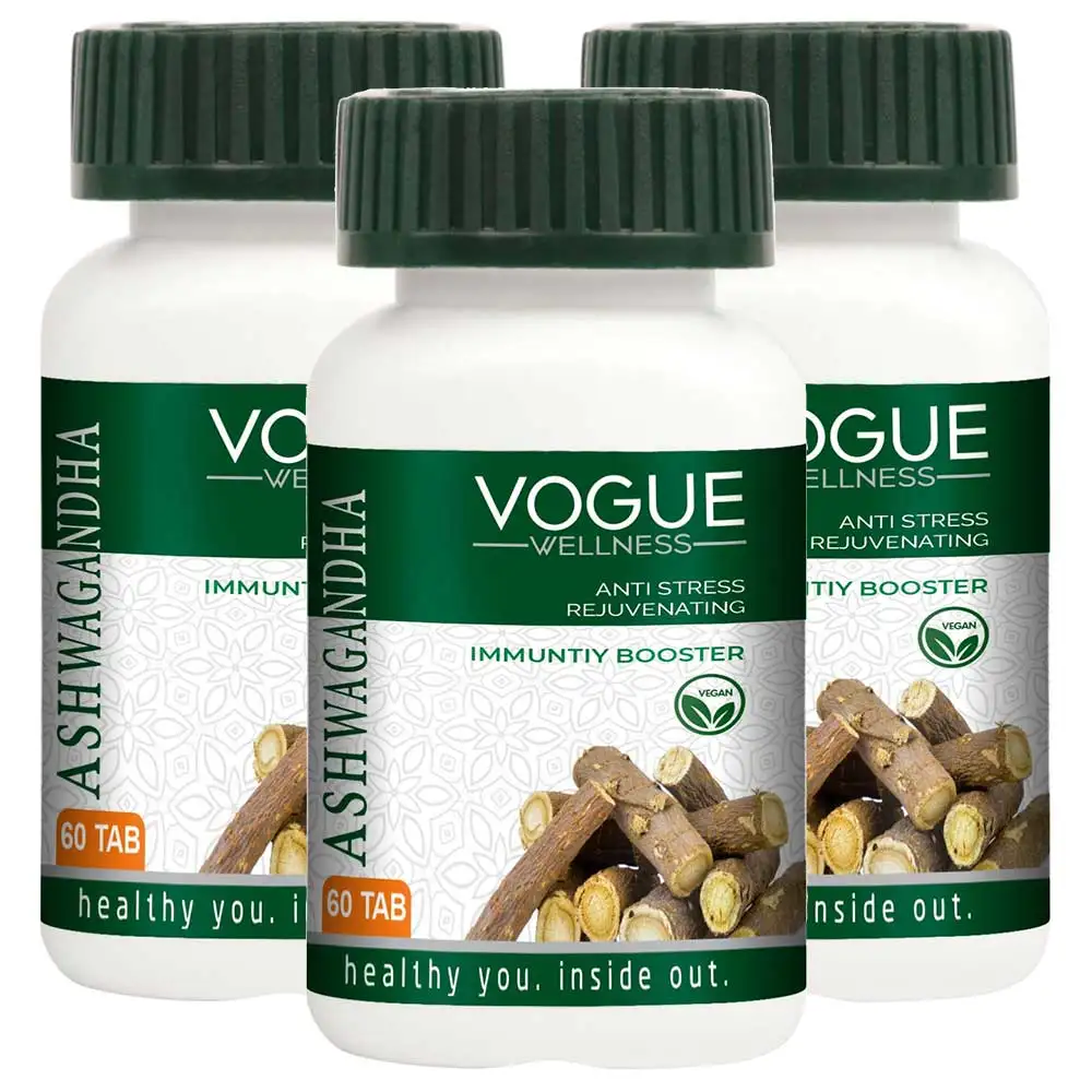 Vogue Wellness Ashwagandha - Pack of 3,  60 tablet(s)