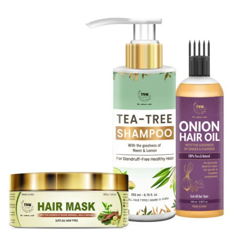 TNW The Natural Wash Amla Hair Mask + Onion Oil + Tea Tree Shampoo